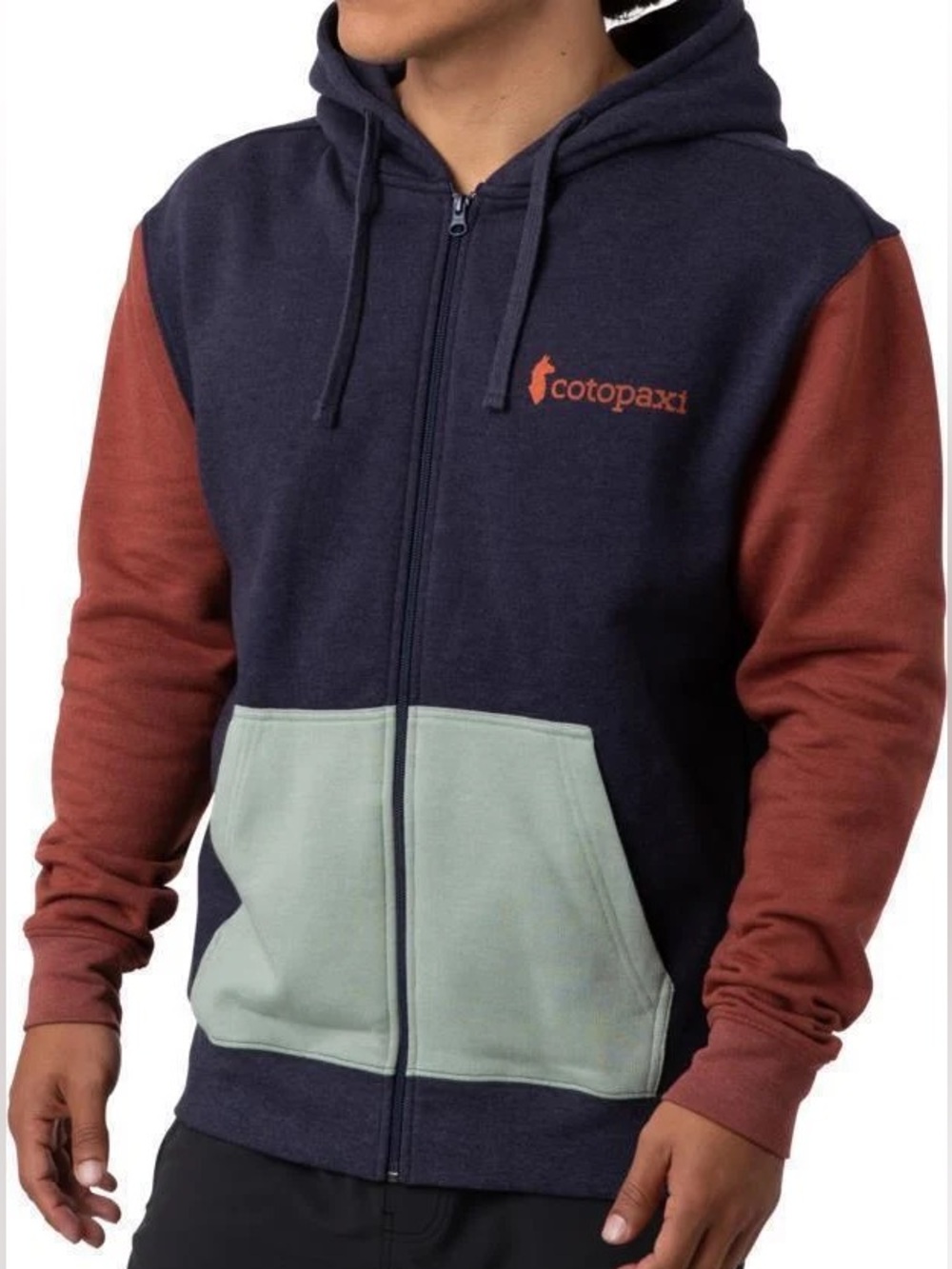 Men’s Cotopaxi Colorblock Full Zip Hoodie size medium organic cotton blend